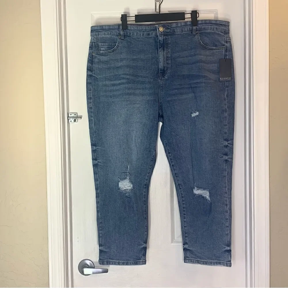 Eloquii Distressed Crop Jeans Size 16G